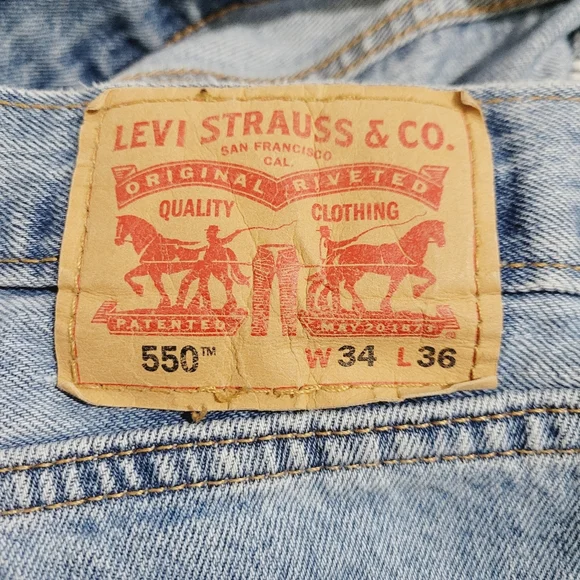 Levi’s 550 Relaxed Fit Jeans Men’s W34 L36 Light Wash 100% Cotton Denim - Picture 11 of 16